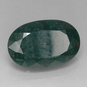 Heliotropo verde natural de 14,26 ct, corte óvalo, opaco