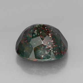 Heliotropo verde natural de 27,80 ct, corte cojín, opaco