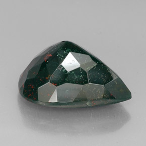 Heliotropo verde natural de 31,14 ct, en forma de pera, opaco