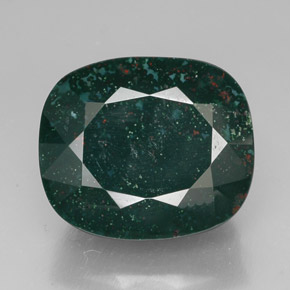 Heliotropo verde natural de 41,61 ct, corte cojín, opaco
