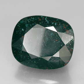 Heliotropo verde natural de 41,61 ct, corte cojín, opaco