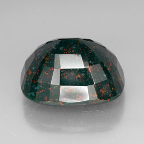 Heliotropo verde natural de 58,62 ct, corte cojín, opaco