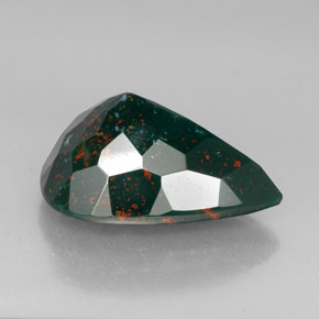 Heliotropo verde natural de 24,98 ct, en forma de pera, opaco