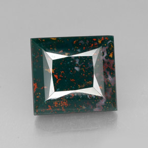 Heliotropo verde natural de 26,55 ct, cuadrado, opaco