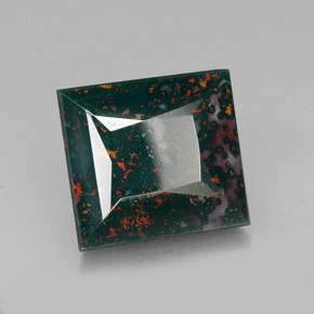 Heliotropo verde natural de 26,55 ct, cuadrado, opaco