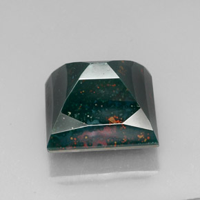 Heliotropo verde natural de 26,55 ct, cuadrado, opaco