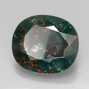 Heliotropo verde natural de 34,65 ct, corte cojín, opaco