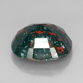 Heliotropo verde natural de 34,65 ct, corte cojín, opaco