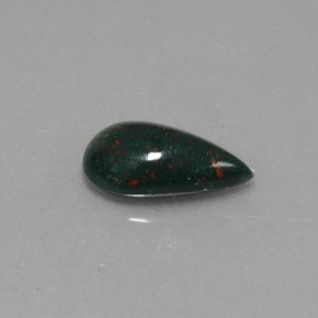 Heliotropo verde natural de 0,82 ct, en forma de pera, opaco