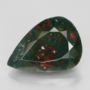 Heliotropo verde natural de 10,96 ct, en forma de pera, opaco