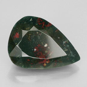 Heliotropo verde natural de 10,96 ct, en forma de pera, opaco