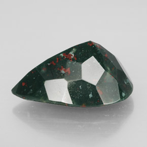 Heliotropo verde natural de 10,96 ct, en forma de pera, opaco