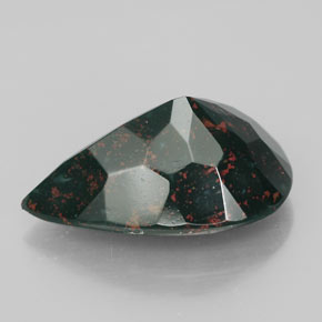 Heliotropo verde natural de 11,42 ct, en forma de pera, opaco