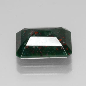 Heliotropo verde natural de 8,39 ct, corte esmeralda, opaco