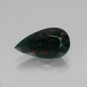 Heliotropo verde natural de 4,61 ct, en forma de pera, opaco