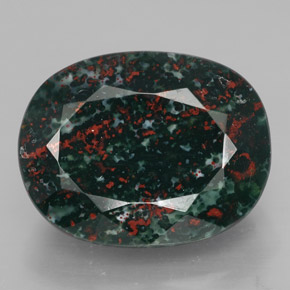 Heliotropo verde natural de 17,76 ct, corte óvalo, opaco