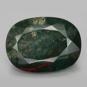 Heliotropo verde natural de 34,17 ct, corte cojín, opaco