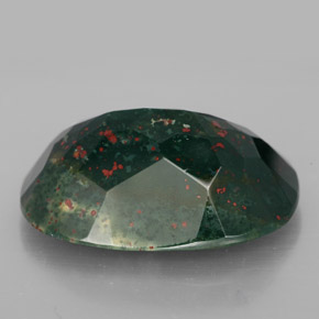 Heliotropo verde natural de 34,17 ct, corte cojín, opaco