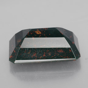 Heliotropo verde natural de 15,14 ct, corte esmeralda, opaco