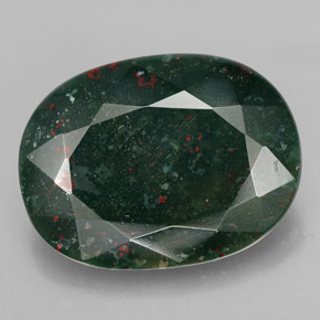 Heliotropo verde natural de 18,48 ct, corte óvalo, opaco