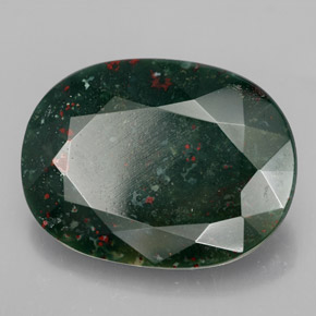 Heliotropo verde natural de 18,48 ct, corte óvalo, opaco