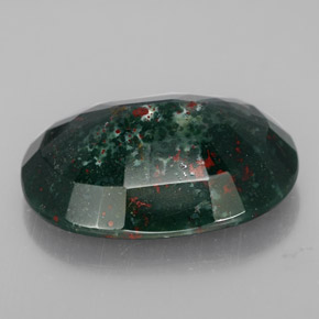 Heliotropo verde natural de 18,48 ct, corte óvalo, opaco