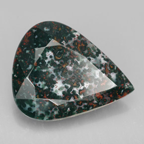 Heliotropo verde natural de 17,28 ct, en forma de pera, opaco