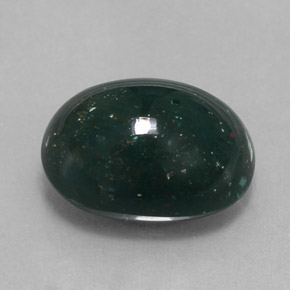 Heliotropo verde natural de 6,35 ct, corte óvalo, opaco
