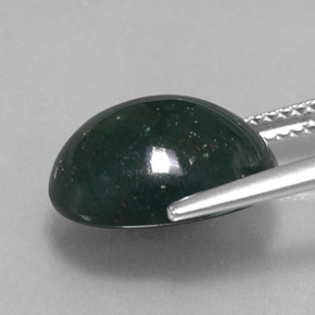 Heliotropo verde natural de 6,35 ct, corte óvalo, opaco