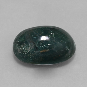 Heliotropo verde natural de 4,74 ct, corte óvalo, opaco