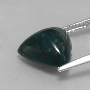 Heliotropo verde natural de 3,97 ct, trillón, opaco
