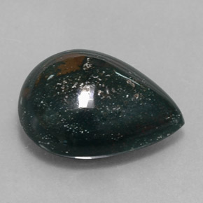 Heliotropo verde natural de 6,59 ct, en forma de pera, opaco
