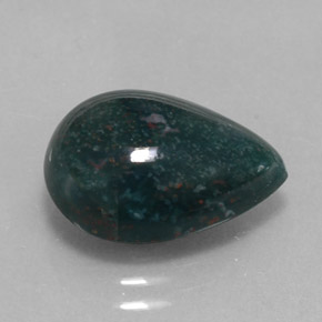 Heliotropo verde natural de 5,23 ct, en forma de pera, opaco