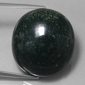 Heliotropo verde natural de 34,59 ct, corte óvalo, opaco