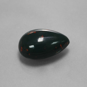 Heliotropo verde natural de 3,23 ct, en forma de pera, opaco