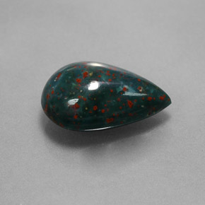Heliotropo verde natural de 2,70 ct, en forma de pera, opaco