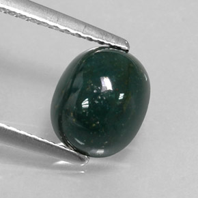 Heliotropo verde moteado natural de 1,90 ct, corte óvalo, opaco