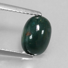 Heliotropo verde natural de 1,22 ct, corte óvalo, opaco
