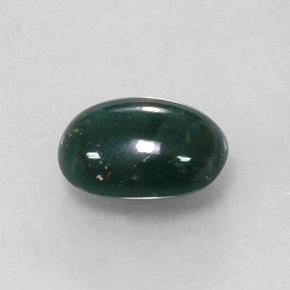 Heliotropo verde natural de 1,22 ct, corte óvalo, opaco
