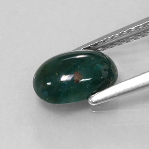 Heliotropo verde natural de 1,22 ct, corte óvalo, opaco
