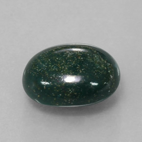 Heliotropo verde natural de 2,17 ct, corte óvalo, opaco