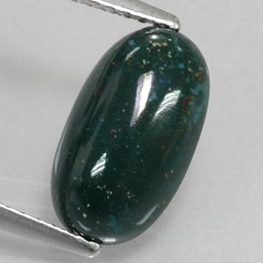 Heliotropo verde natural de 2,99 ct, corte óvalo, opaco