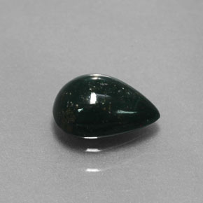 Heliotropo verde natural de 0,70 ct, en forma de pera, opaco