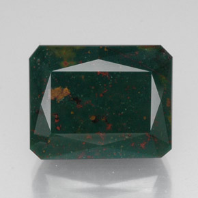 Heliotropo verde natural de 18,33 ct, corte esmeralda, opaco