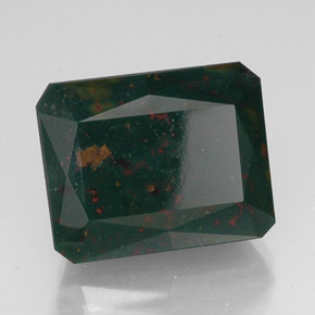 Heliotropo verde natural de 18,33 ct, corte esmeralda, opaco