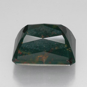 Heliotropo verde natural de 18,33 ct, corte esmeralda, opaco