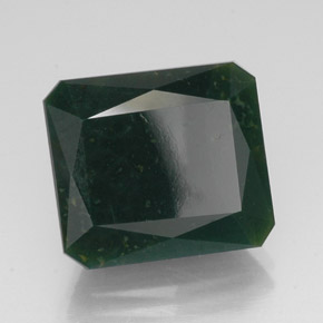 Heliotropo verde natural de 14,29 ct, corte esmeralda, opaco