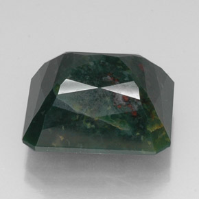 Heliotropo verde natural de 14,29 ct, corte esmeralda, opaco