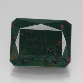 Heliotropo verde natural de 14,13 ct, corte esmeralda, opaco