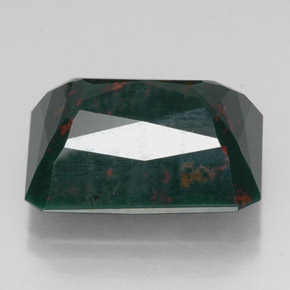 Heliotropo verde natural de 14,13 ct, corte esmeralda, opaco